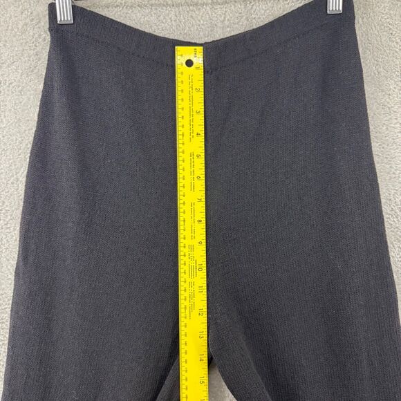 VTG Roberta Pinto Pants Womens S Black Knit High Rise PullOn Elastic Waist Comfy - Picture 10 of 12